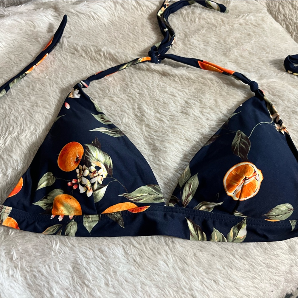 LOFT Beach Orange Harvest Halter Bikini Top. New size XL fits like a L
